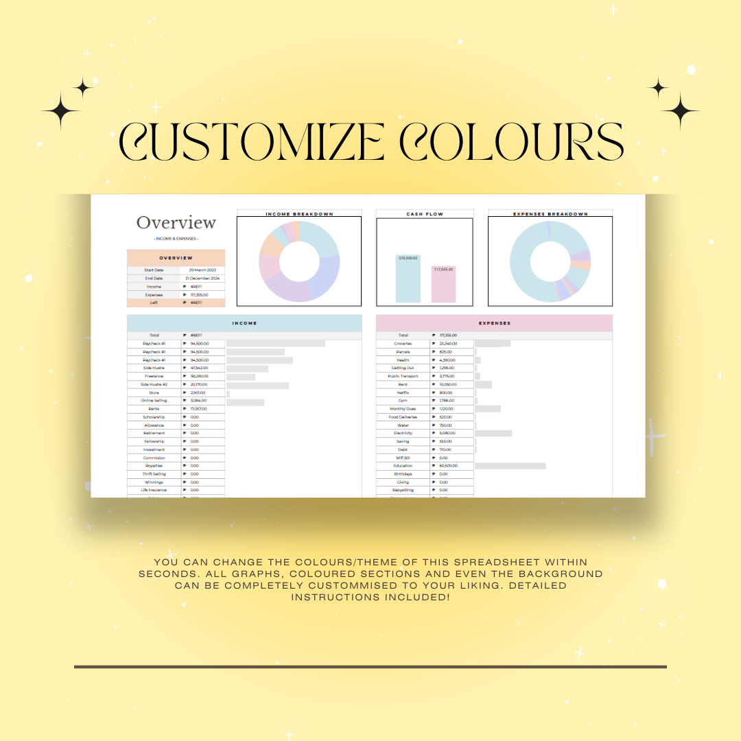 Income & Expense Tracker | Instant Download with Resell Rights