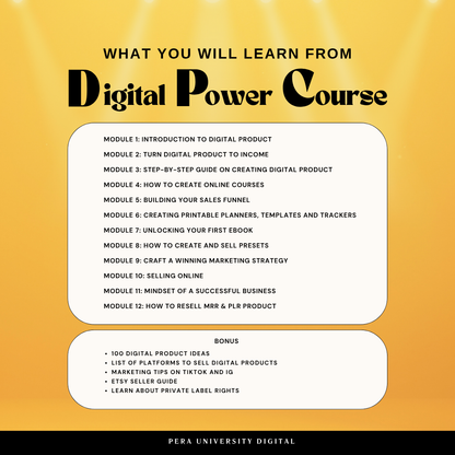Digital Product Creation Course by Pera University | Master Resell Rights