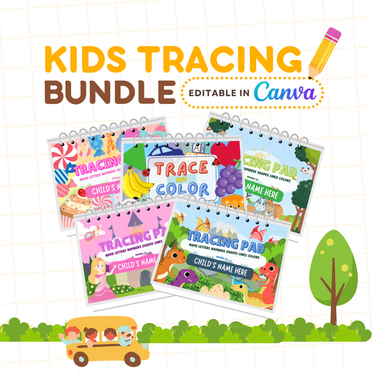 KIDS TRACING BUNDLE | Printable Busy Books with Resell Rights | MRR & PLR Included
