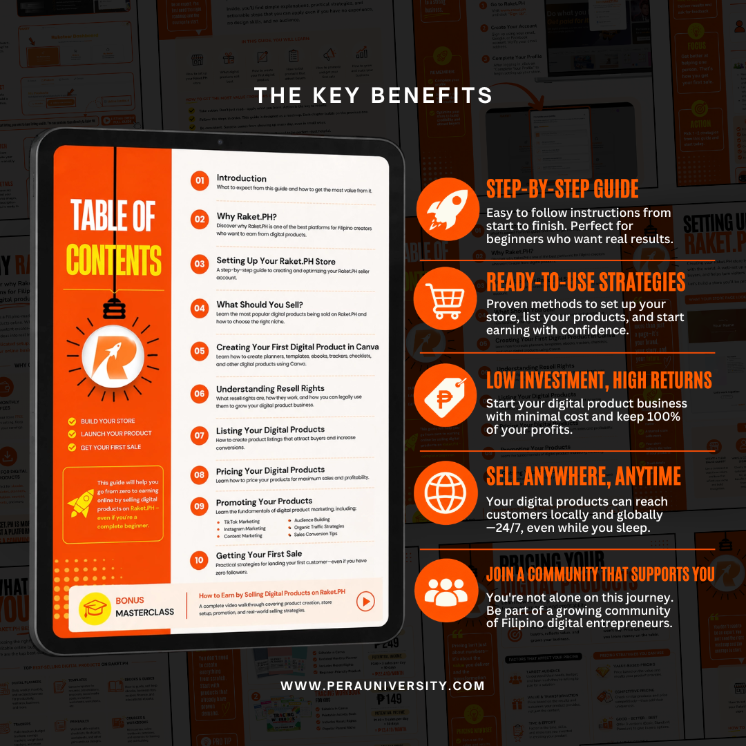 Sell on Raket.PH Success Key | Learn to Create, Launch & Sell Digital Products + Resell Rights