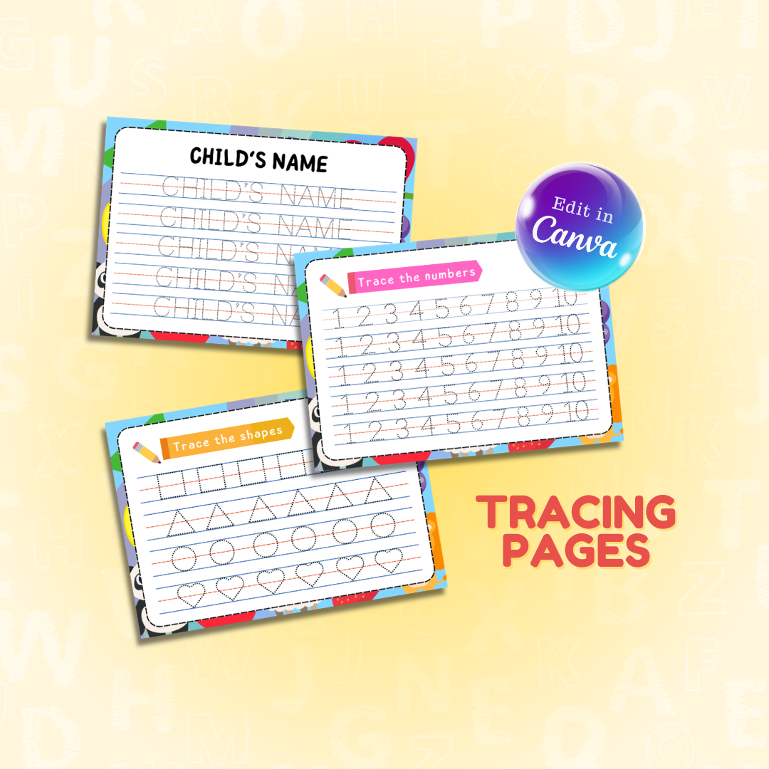 Tracing and Color WorkBook for Kids | Printable with Resell Rights