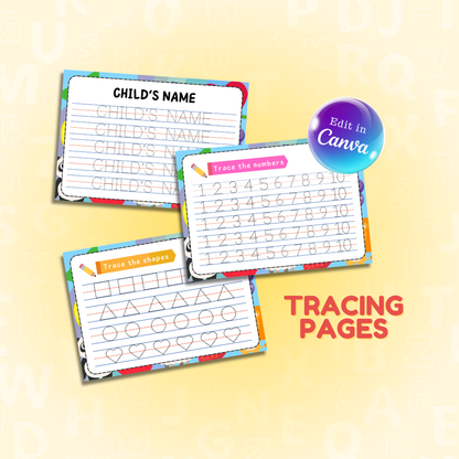 Tracing and Color WorkBook for Kids | Printable with Resell Rights