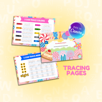 Tracing and Color WorkBook for Kids (Candy) | Printable with Resell Rights