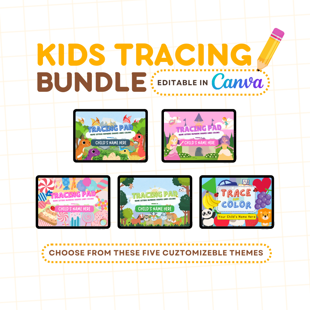 KIDS TRACING BUNDLE | Printable Busy Books with Resell Rights | MRR & PLR Included