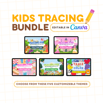 KIDS TRACING BUNDLE | Printable Busy Books with Resell Rights | MRR & PLR Included