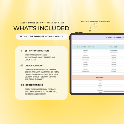 Order Tracker Spreadsheet Small Business | Instant Download Digital Planner with Resell Rights
