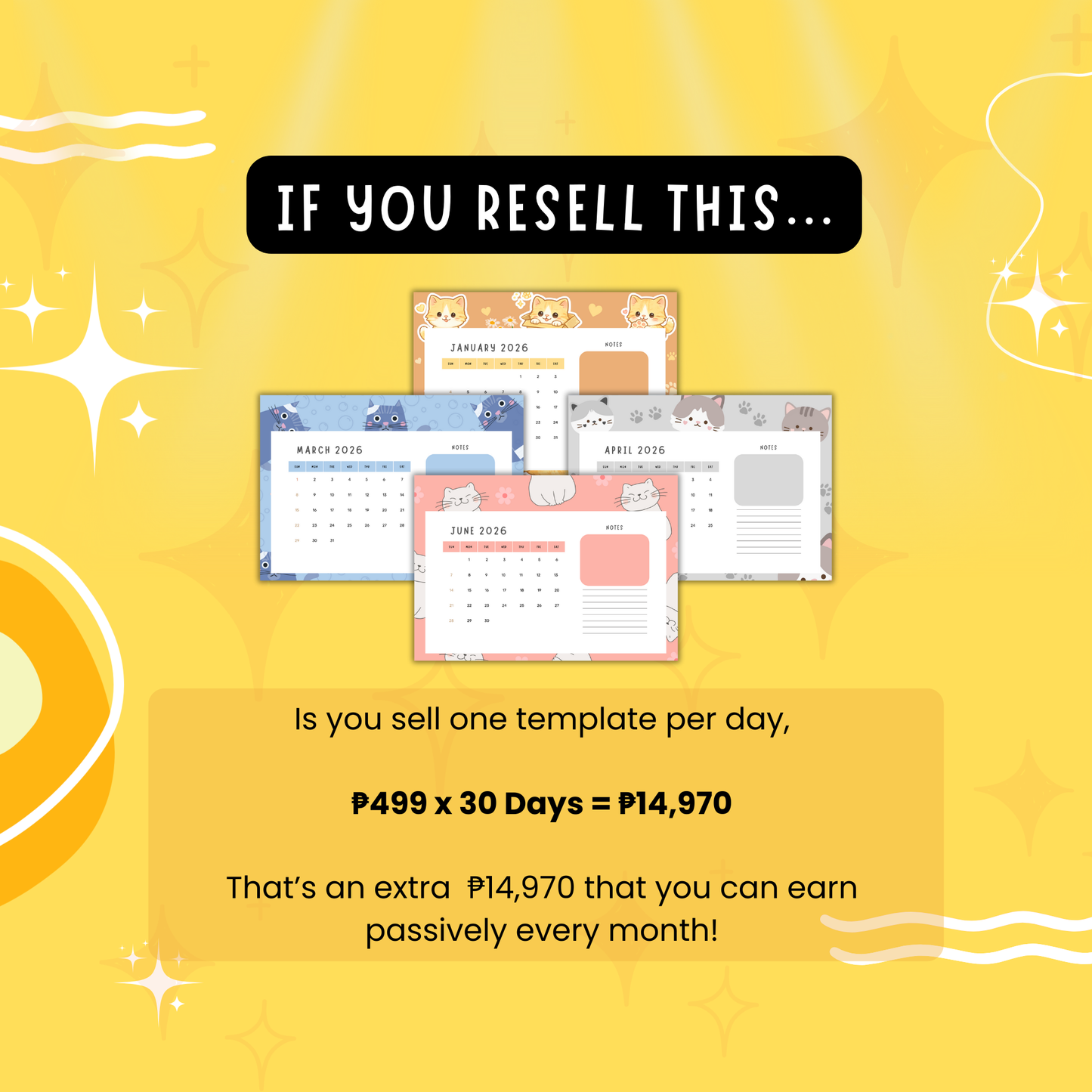 2026 Minimalist Digital Calendar | Printable | Editable in Canva With Resell Rights