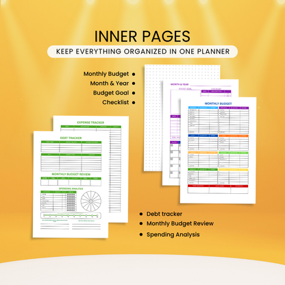 Budget Planner | Undated Monthly Budget Planner Printable with Resell Rights
