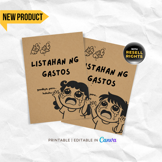 Listahan ng Gastos | Editable Canva Budget Planner with Resell Rights | Printable & Digital Expense Tracker