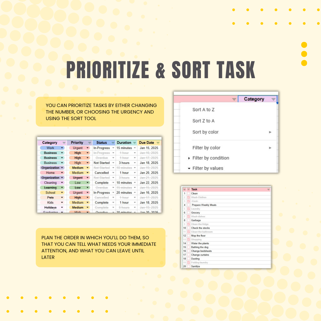 To-Do List Planner Google Sheets | Digital Planner with Resell Rights