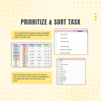 To-Do List Planner Google Sheets | Digital Planner with Resell Rights