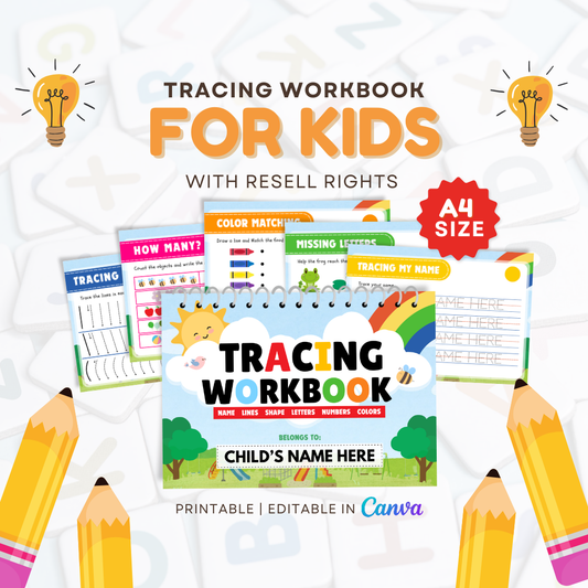Tracing Busy Book for Kids | Printable with Resell Rights | MRR & PLR Included