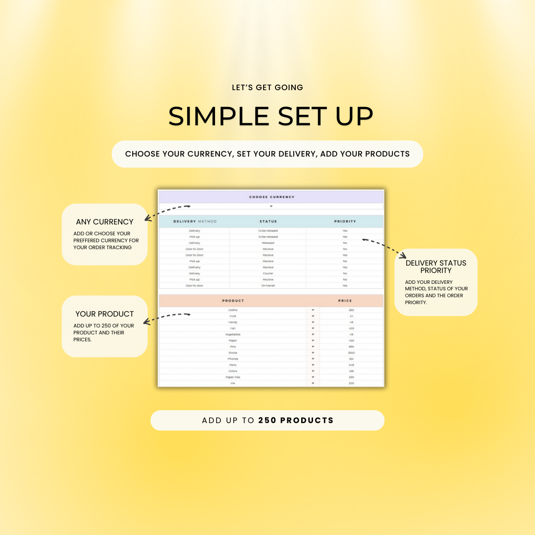 Order Tracker Spreadsheet Small Business | Instant Download Digital Planner with Resell Rights