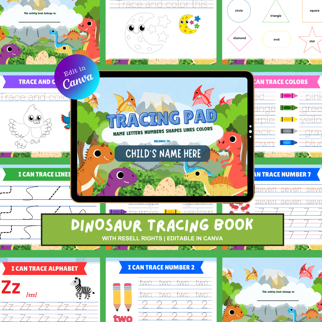 KIDS TRACING BUNDLE | Printable Busy Books with Resell Rights | MRR & PLR Included