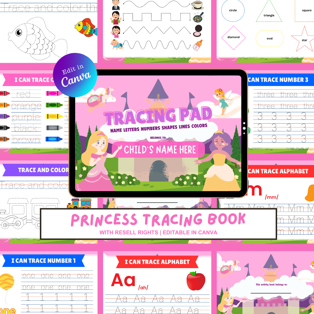 KIDS TRACING BUNDLE | Printable Busy Books with Resell Rights | MRR & PLR Included
