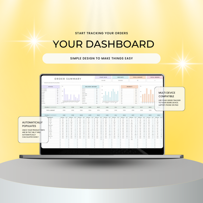 Order Tracker Spreadsheet Small Business | Instant Download Digital Planner with Resell Rights