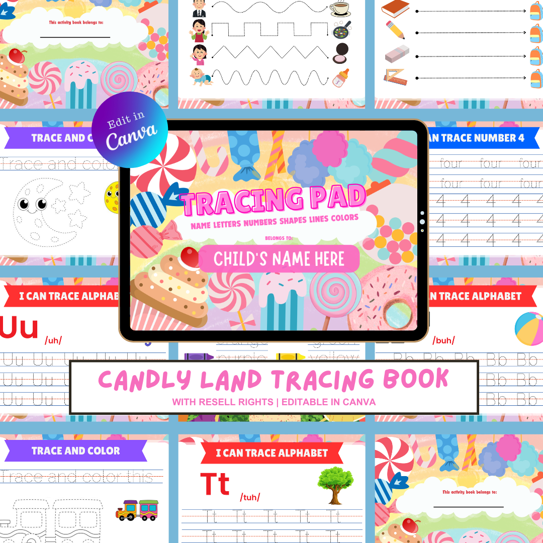 KIDS TRACING BUNDLE | Printable Busy Books with Resell Rights | MRR & PLR Included