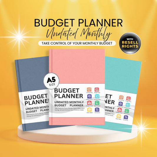 Budget Planner | Undated Monthly Budget Planner Printable with Resell Rights